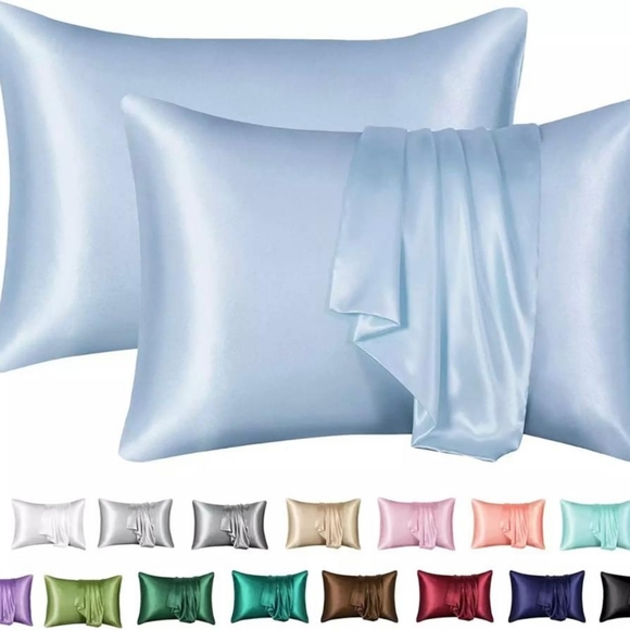 Bedding Set Of 2 Satin Pillowcase Queen Size Light Blue Poshmark